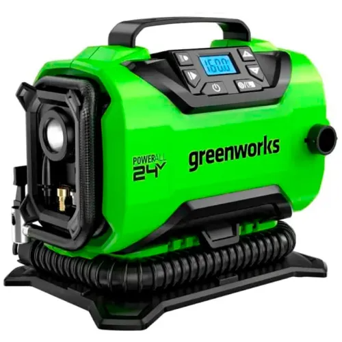 Компрессор автомобильный аккумуляторный Greenworks 24V/12V ACG301 3400807, без АКБ и ЗУ